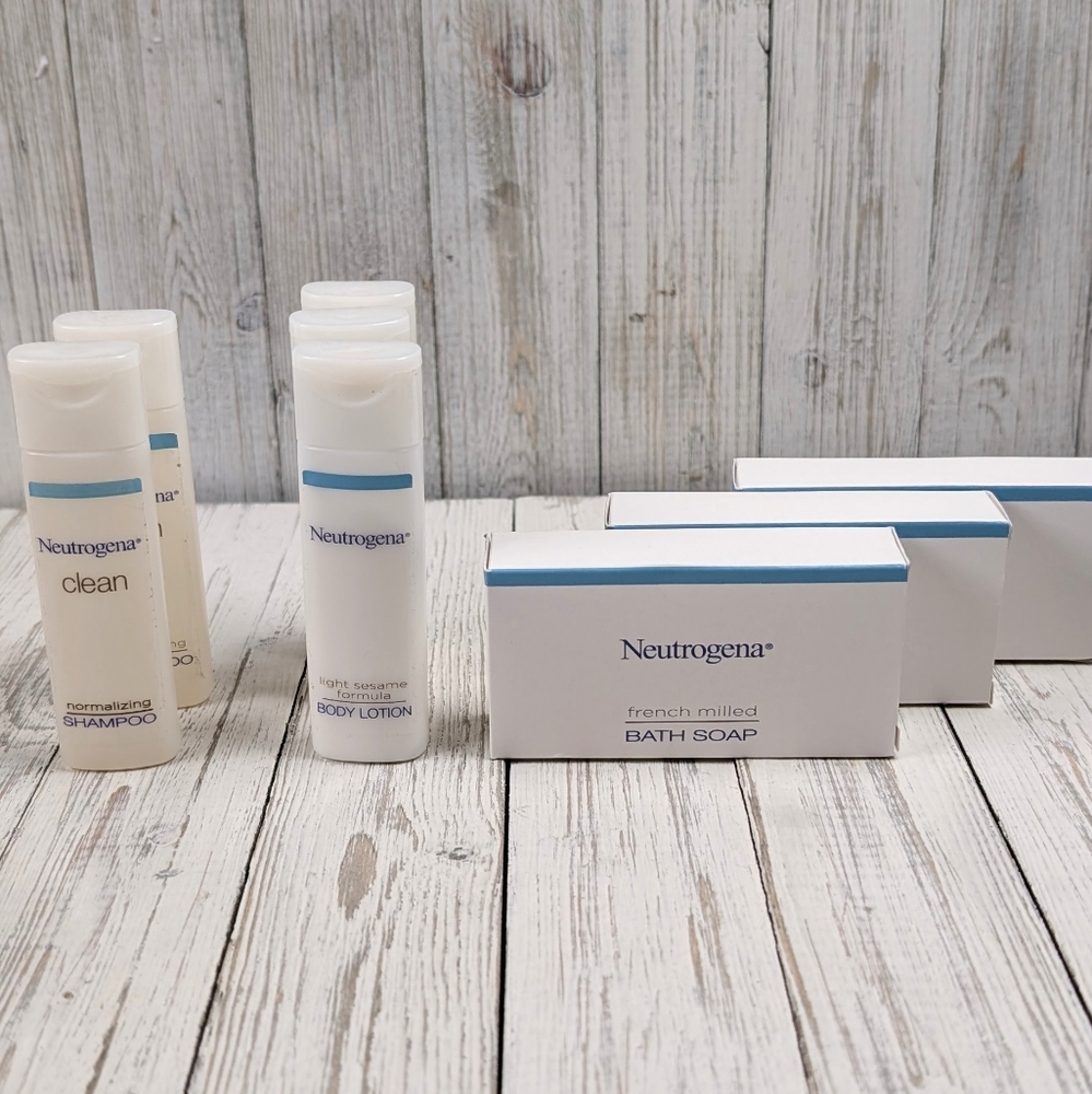 Neutrogena Hotel French Milled Bar Soap Shampoo and Lotion Bundle